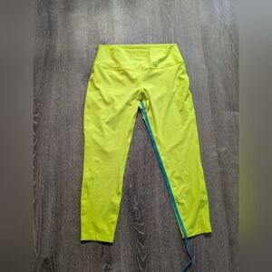 Lululemon Women's Align High Rise Crop Leggings, Neon Yellow, Size 14